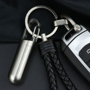 Thép Không Gỉ Hộp đựng thuốc Không Thấm Nước Chống Bụi Keychain Viên Nang