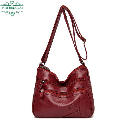 Ladies High Quality Leather Handbag Multi Pocket Casual Shoulder Bag Fashion Designer Luxury Bag Large Capacity Bolsa Feminina
