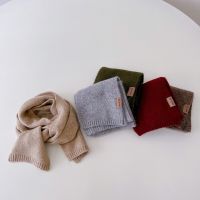 ✜▼  Autumn Winter Scarf for Kids Boy Girl Ins Korean Fashion Solid Color Scraf Wool Cashmere 15x130cm Scarf for 3-12 Year Children