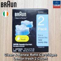 Braun® Clean &amp; Renew Refill Cartridges Lemon fresh 2, 3, 4, 6 Count ตลับรีฟิล น้ำยาทำความสะอาด ทำความสะอาดเครื่องโกนหนวดของคุณ