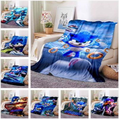 Hedgehog Sonic Cartoon Anime Series Blanket Office Sofa Winter Nap Air Conditioning Flannel Soft Warm Keep Can Be Customized 13
