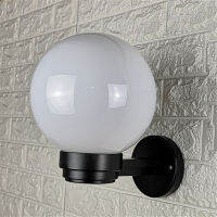 Indoor Outdoor Wall Light with White or Clear Acrylic Globe Shade for Entryway Porch Patio Exterior E27 Base Socket Wall Lantern