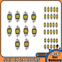 【 AM?ชุดหลอดไฟ LED 10ชิ้น,900lm หลอดไฟคู่จาก Canbus มีความสว่างมากโคมไฟหลังคาป้ายทะเบียนรถส่วนภายใน