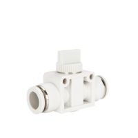 LLJLJ-4 6 8 10 12mm White Pneumatic Air Flow Control Valve Push To Connect Fitting Manual Valve