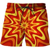 Men 3D Color Psychedelic Vertigo Printed Shorts Fashion Funny Hip Hop Cool Mens Shorts Summer Holiday Swim Casual Beach Pants