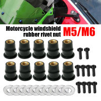 1030 Pcs Well Nut M5 M6เมตริกยางรถจักรยานยนต์กระจกหน้ารถยาง Rivet Nut พร้อมอุปกรณ์เสริมสำหรับ Honda สำหรับ Suzuki