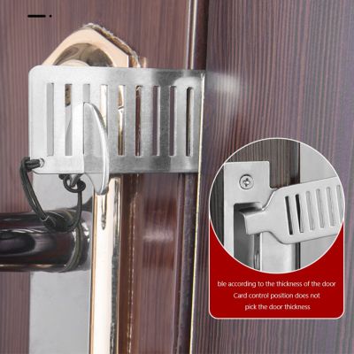 Anti-theft Door Stop Stainless Steel Portable Stopper Antirust Non Punch Sliding Window Lock Portable for Hotel Motel Dormitory Door Hardware Locks