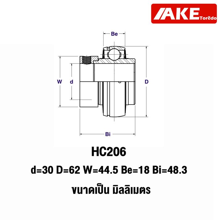 ตลับลูกปืน-hc205-hc206-hc207-ตลับลูกปืน-insert-ball-bearing-hc-จำหน่ายโดย-ake-tor-do