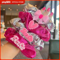 PING3693 แฟชั่นสำหรับผู้หญิง ตุ๊กตาบาร์บี้ scrunchie สีทึบทึบ อีลาสติก ยางรัดผม ที่มัดผม อุปกรณ์เสริมผม เชือกมัดผม สำหรับผู้หญิง