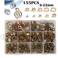 ❇▩ 155PCS 6-22mm Car Truck Spring Clips Fuel Oil Water Hose Clip Pipe Tube Clamp Fastener Assortment Kit