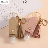 RUOHE ขวดเจลทำความสะอาดมือกระเป๋าน้ำร้อน30มล.,ขวดรีฟิลได้พร้อมที่ใส่พวงกุญแจ