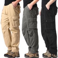 Spring And Autumn New Cargo Pants Multi-Pocket Loose Work Clothes Mens Military Running Training Sports Pants Cotton Large Size