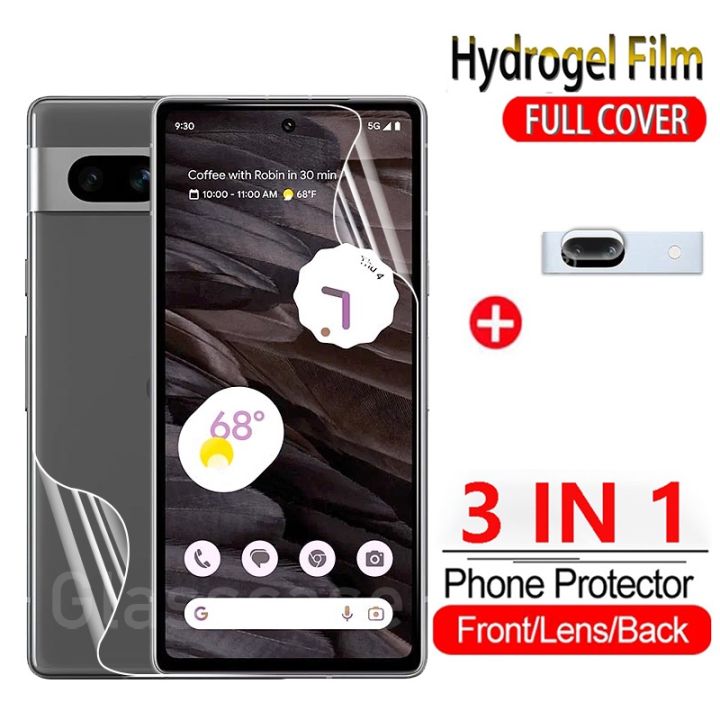 For Google Pixel 7A 3in1 Front Back Hydrogel Film for Google