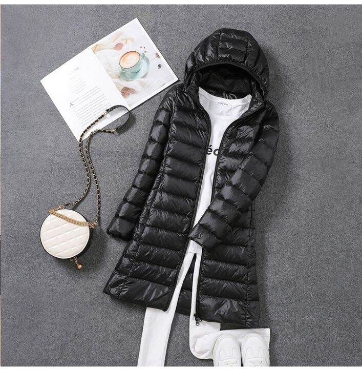 2023-women-spring-jacket-ultralight-thin-packable-down-long-jacket-female-hat-detachable-slim-fit-skirt-coat-portable-outwear