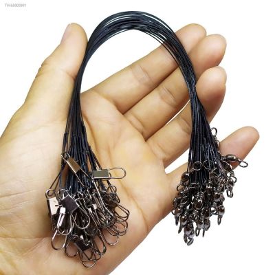 ┋✣☢ 25-pieces Fishing Line Leader Wire Stainless Steel pesca 15cm/20cm/24cm/30cm Fishing Leashs with Swivel Snap Lure Hook Connector