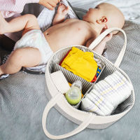 Baby Diaper Storage Box 100 Cotton Rope Baby Room Diaper Storage Basket Baby Wet Wipes Toy Organizer Nappy Bag