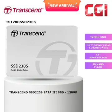Transcend SSD 230S SATA III 6Gb/s SSD with DRAM Cache -  128GB/256GB/512GB/1TB Aluminum
