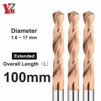 YZH Carbide Twist Drill Total Length 100mm Solid Tungsten Bits HRC55 CNC Straight Handle Drilling Hole For Metal Iron Steel