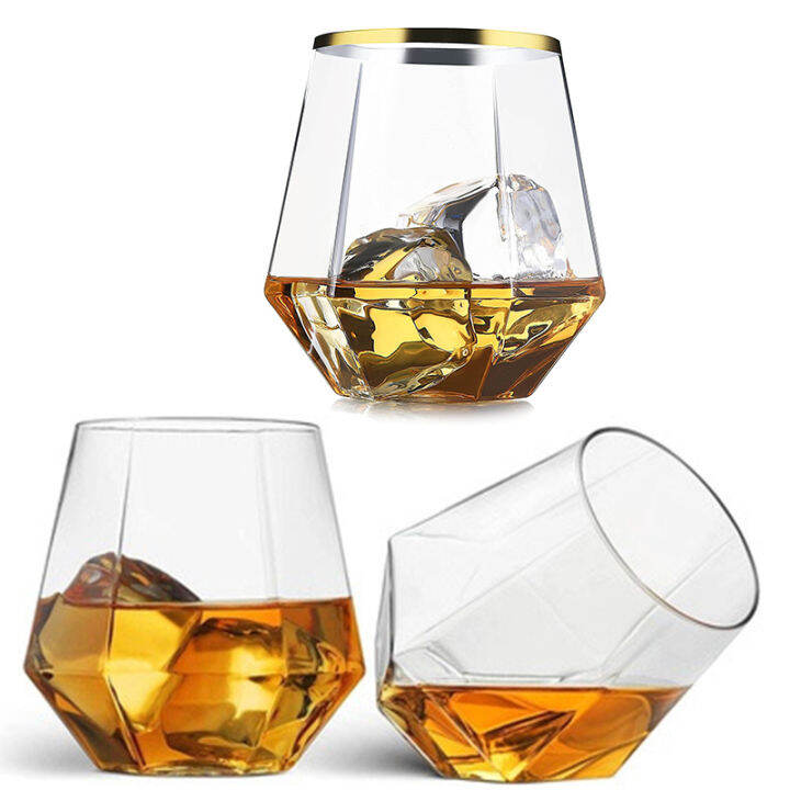 baoda-hexagonal-cup-360ml-แก้วไวน์งานแต่งงาน-dricated-transparent-cocktail-glass