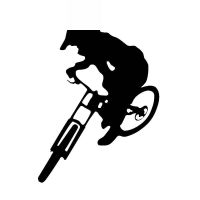 【cw】 Applicable To All Kinds of Cars Interesting Downhill Trail Decals Mountain Bike Personality Stickers Black/white 15x20cm !