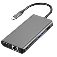 USB Type-C HUB Adapter, VPRAWLS Slim Aluminum Multi-Port HDMI USB C Adapter 3.1 Type C Hub With USB C Power Delivery Port, HDMI TF (MicroSD) SD Card Reader 8-in-1 USBC Hub for MacBook ChromeBook