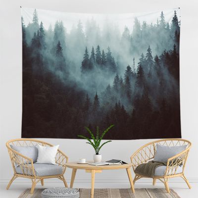 Nature Forest Tapestry Wall Mount Sunshine Tree Carpet Wall Cloth Tapestry Hippie Mandala Tapiz Landscape Home Decor Tapestry