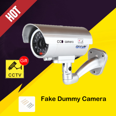 สมาร์ทกล้องปลอม Dummy การเฝ้าระวัง Cam ในร่มกลางแจ้งกันน้ำกล้องวงจรปิดความปลอดภัยกล้องแฟลช LED สีแดง Light Monitor Bullet Fake