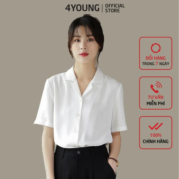 Áo sơ mi cổ vest ngắn cộc tay kiểu dáng CROPTOP style Hàn Quốc Áo sơ mi cổ  vest dáng croptop túi nắp 2 bên0  Lazadavn