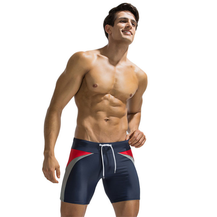 กางเกงว่ายน้ำชายทะเลสำหรับกางเกงว่ายน้ำบ๊อกเซอร์ของผู้ชาย-bsy1สีกันน้ำไนลอนพรีเมี่ยม