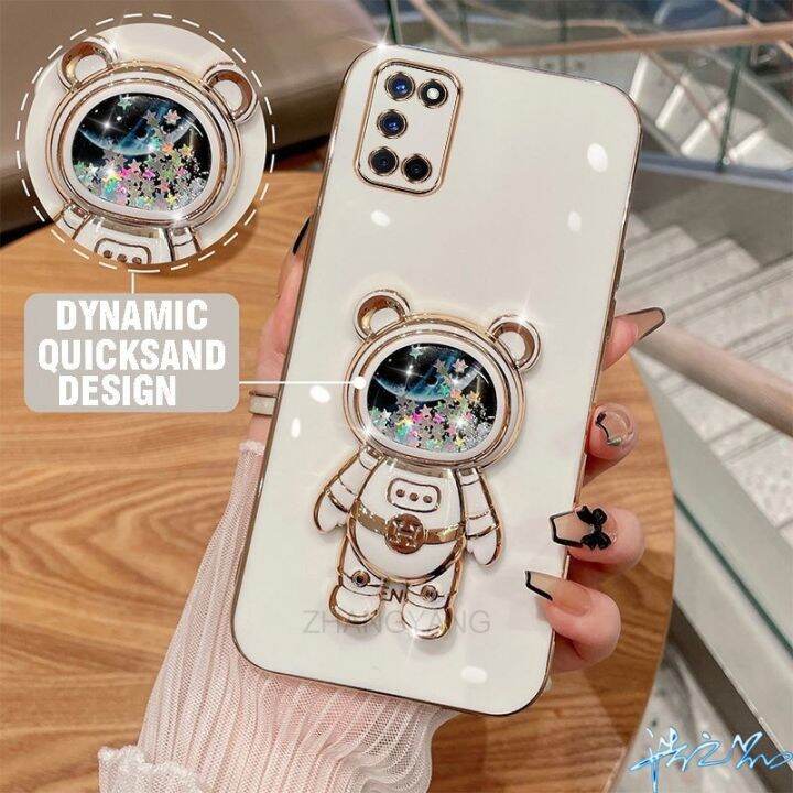 เคส-oppo-a5s-a12-a9-a5-2020-a16k-a3s-f9-a16-a92-a54-a83-a53-a31-a52-a12e-a16e-เคสโทรศัพท์มือถือ-มีทรายไหล-ลายนักบินอวกาศ-หรูหรา-สําหรับ