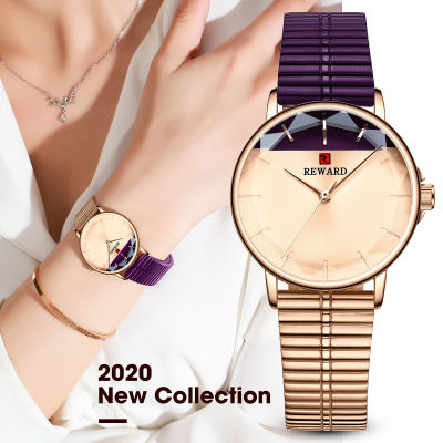 REWARD Fashion Women Watches Color Matching Dial Quartz Watch Waterproof Ladies Stainless Steel Casual Wristwatch Montre Femme