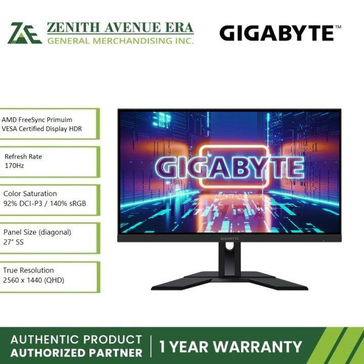 Gigabyte GP-M27Q-P-AP 27" 165Hz 1440P IPS Freesync/Gsync KVM Gaming ...