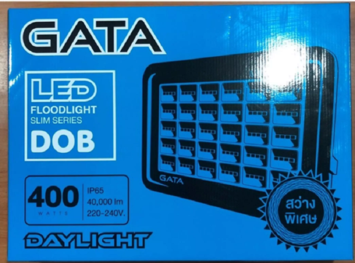 โคมสปอรตไลท์-led-400w-gata-silm-dob-สีดำ-เมทัลled