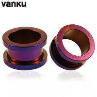 Vanku 2ชิ้น316l ผ่าตัดเหล็กลูกบิดนาฬิกาเนื้อหูไม่มีด้าย Flared สกรูกลวงต่างหูระเบิดหูเครื่องประดับร่างกายเครื่องประดับร่างกายขนาด