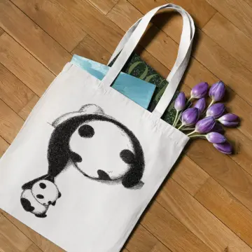 Women's Totebag Canvas Zipper design aesthetic Panda