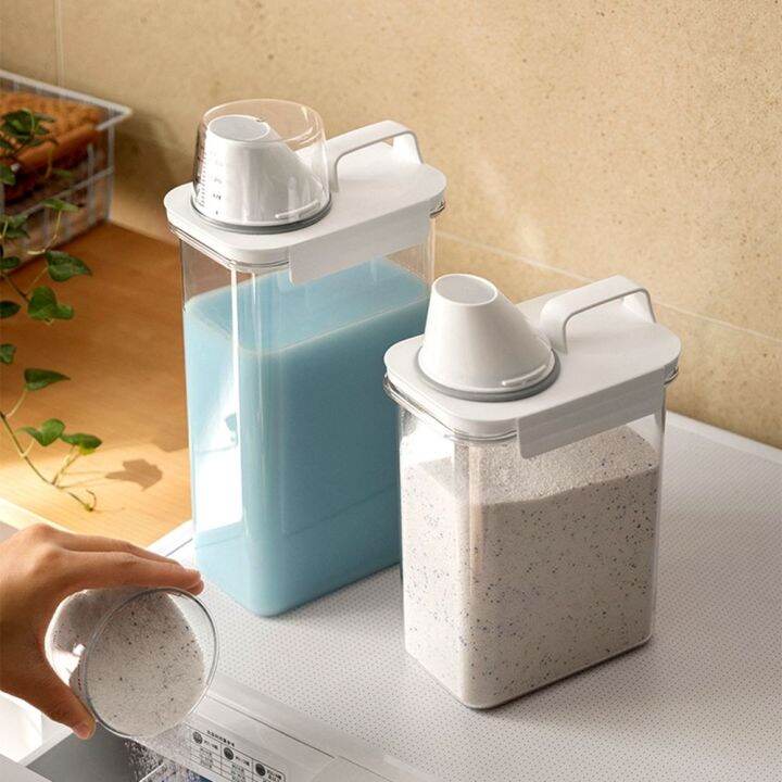 SDFBN Household Measuring Cup Detergent Powder Laundry Cereal Jar