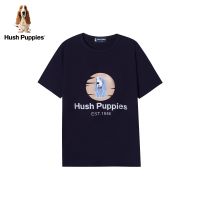 เสื้อยืดแขนสั้น คอกลม พิมพ์ลาย Hush Puppies สีสันสดใส แฟชั่นฤดูร้อน สําหรับผู้ชาย  NV66