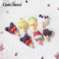 【 Cute Deco】Lovely Popsicle (7 Types) Durian Popsicle / Chocolate Popsicle Charm Button Deco/ Cute Jibbitz Croc Shoes Diy / Charm Resin Material For DIY