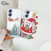 Callfire เคสใส่โทรศัพท์คอลไฟร์สำหรับ OPPO A17K A17รูปกวางน่ารักซานตาคลอสรูปแบบต้นคริสต์มาส