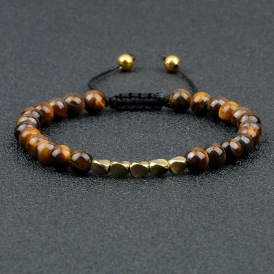 Irregular Copper Beads ided celet Natural 6mm Tiger Volcanic Lava Bangle For Women Men Handmade Ethnic Tibetan Jewelry