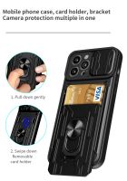 【Enjoy electronic】 Hybrid Heavy Duty Armor Case Card Pocket for iPhone 14 Pro iPhone 14 13 12 11 Pro XR 7 8 Plus Magnetic Phone Car Holder Cover