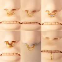 1pc Surgical Steel Hoop Earring Nose Septum Piercing Ring Hinged Segment Clicker Cartilage Tragus Helix Circular Ear Jewelry 16G Body jewellery