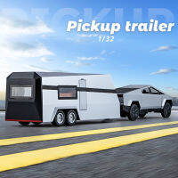 Li [Rum] 1: 32 Scale Tesla pickup trailer รถโลหะผสมรุ่น Light &amp; Sound Effect Diecast รถของเล่นสำหรับชายวันเกิดของขวัญเด็กของเล่นรถคอลเลกชัน