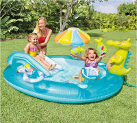 INTEX ชุดสระน้ำ จระเข้น้อย พร้อมสไลเดอร์ Inflatable Intex Crocodile Pool Set with Slide By Float Me Summer