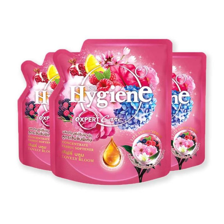 hygiene-expert-care-life-scent-concentrate-softener-lovely-bloom-pink-125-ml-x-3-ไฮยีน-เอ็กซ์เพิร์ทแคร์-ไลฟ์-เซ้นท์-น้ำยาปรับผ้านุ่ม-สูตรเข้มข้น-กลิ่นเลิฟลี่บลูม-ชมพู-125-มล-x-3