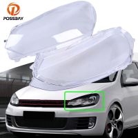 2X หน้ากากเลนส์โคมไฟใสด้านขวาฝาครอบเลนส์ไฟหน้ารถสำหรับ VW Golf 6 2010 2011 2012 2013 2014