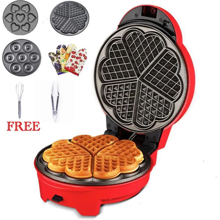 (Free 3 pans)640W 220V Multifunction Waffle Donut Maker Electric Toaster Machinefor Sandwich