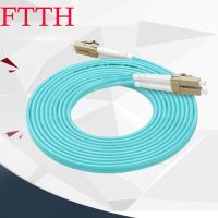 สายเคเบิลใยแก้วนำแสง FTTH 10ชิ้น/แพ็ค5เมตรสายแพทช์มัลติโหมด OM3 Lc/UPC-LC /Upc ดูเพล็กซ์3.0มม. สายแจ็กเก็ต Aqua LSZH