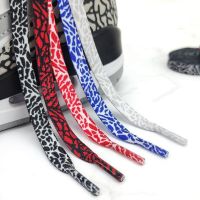 【HOT】❆ 1Pair Burst Crack Texture Shoelaces Flat AF1/AJ Sneakers Shoe laces Fashion Leopard Print Shoelace 120/140/160CM Shoes Strings