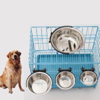 Feeding Bowl Neck Guard Non-Slip Stainless Steel Dog Feeder Hanging Fixed Plate Puppy Cat Products s Dogs Accessories